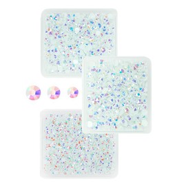 qiipii 3mm 4mm 5mm White AB Resin Rhinestones for Crafting SS10 SS16 SS20 Flatback Jelly Stones Bulk Non-Hotfix Diamonds Crystals Gems for Nails Face Eyes Makeup Mugs Tumblers Bottles DIY Crafts Shoes