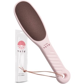 Tsururabo Smooth Exfoliating (Dermatologist Supervised) Heel Exfoliating (Coarse / Fine Double-Sided Sides) Heel File, Pumice, Easy at Home, Easy to Use, Conceal Foot Care, Pink