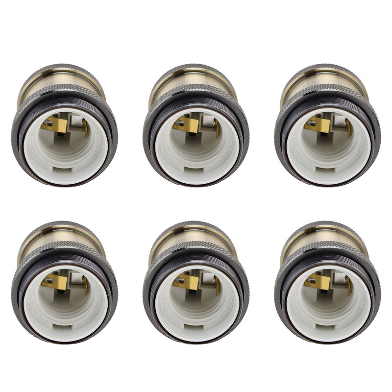 6 Pcs Lamp Holder Metal E26 E27 Screw Retro Lighting
