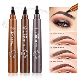 Four Claw Liquid Eye Brow Pen, 1 CountWaterproof Long-lasting Eyebrow Pencil, Sweat-proof Smoothing Tip Brow Styling Pen for DailyUse:_MB-04（Gray）