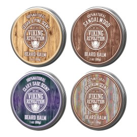 Pack 4 Balsamos Barba 1oz Sándalo Cedro Ron