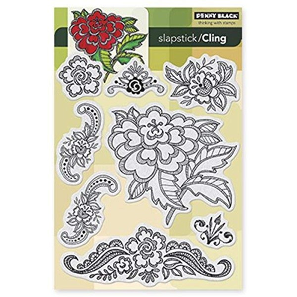 Penny Black Floral Applique Slapstick/Cling Stamp
