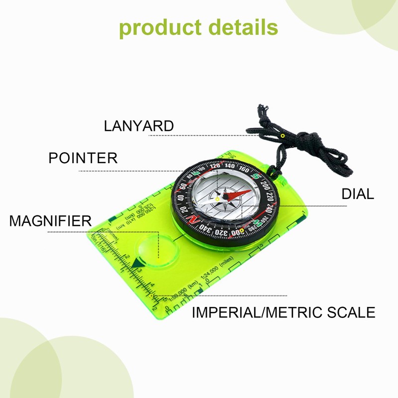 Outdoor Compass 4 Pack - TRACOMPAN Professional Waterproof Compass Navigation
