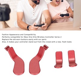 Controller Paddles, 4 Pieces Red Metal Stainless Steel Paddles Hair Trigger Locks Replacement Parts for One Elite Controller Series 2