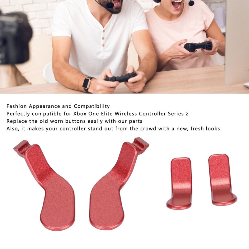 Controller Paddles, 4 Pieces Red Metal Stainless Steel Paddles Hair