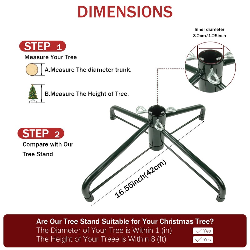 Christmas Tree Stand for Artificial Trees, Folding Metal Tree Base