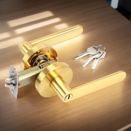 Lever Door Handle | Golden Aluminum Alloy Closet Door Handles - Heavy-Duty Hardware for Hallways Closet Corridors Passageway