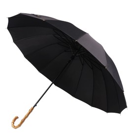 Meichoon Umbrella for Rain Manual Open & Close with 16 Ribs Durable and Strong 210T Fiber Waterproof Windproof Sport Umbrella Black