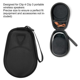 Shockproof Waterproof Hard Case for JBL Clip 4 Clip 3 Portable Speaker with Soft Lining, Sturdy Zipper, Portable Wrist Strap