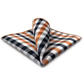 S&W SHLAX&WING Mens Pocket Square Checkered Multi-color Large Size Wedding, Multicolor, X-Large