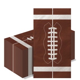 100pcs Football Napkins Disposable Football Hand Towels Napkins Football Paper Napkin Set for Football Party Decorations Football Game Day Event Birthday Party Supplies