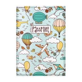 Quttie Passport Cover for Kids, Women and Men, Cute Travel Passport Holder (Dirigible Pattern)