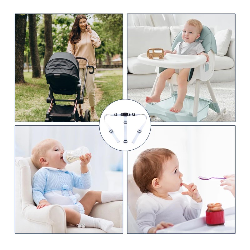 Bettinay High Chair Straps, Adjustable 3 Point Harness for High