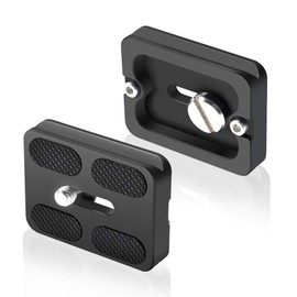 UTEBIT PU-50 Quick Release Plate Adapter, Pack of 2 Quick Release Plate, Camera Tripod Arca Swiss Quick Release Plate with 1/4 Inch Camera Screw, Compatible with Tripod Ball Head Quick Release Plate
