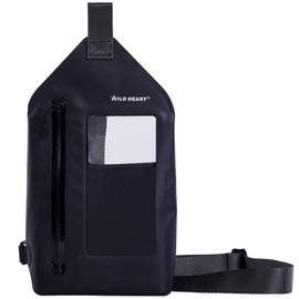 WILD HEART Waterproof Shoulder Bag Full Waterproof TPU Material Large Capacity with Transparent Camera Window (Black)