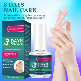 Cuidado uñas 3 días con keratina aminoácidos Esmalte uñas 3 días Hidratación fortalecimiento para nails frágiles Aceite fortalecedor keratina nails día Nutre profundamente cutículas secas (1pcs)