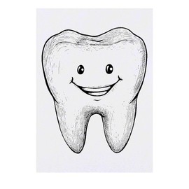 'Smiling Tooth' Temporary Tattoo - Water Resistant, Skin-Safe, Non-Toxic Transfer (TO00083845)