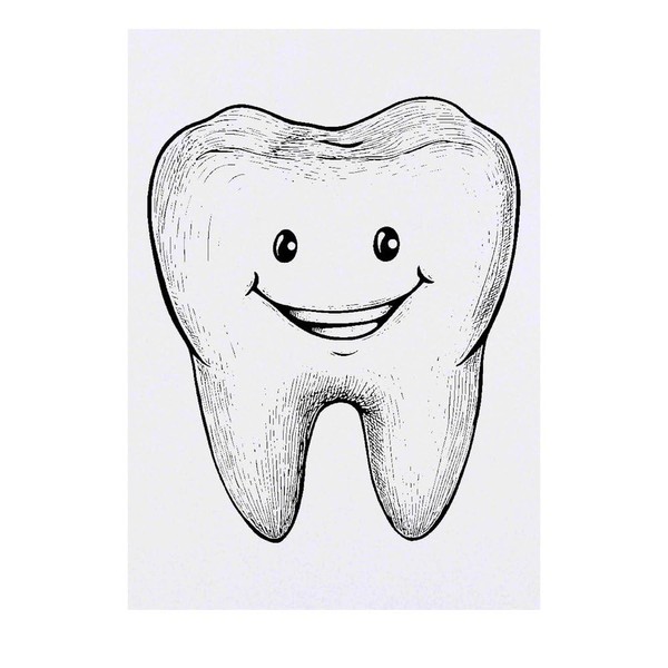 'Smiling Tooth' Temporary Tattoo - Water Resistant, Skin-Safe, Non-Toxic Transfer