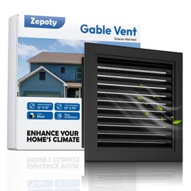 Zepoty 12" X 12" Gable Vent - Premium Aluminum, Sturdy & Stylish Shed Vents with Screen, Effectively Removing Heat and Humidity - Ideal for Ventilation in Houses [Vent Opening: 10" x 10"]