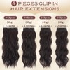 Sofeiyan Clip-In Extensions, 4 Pieces, Long Wavy Synthetic Hair Extensions,