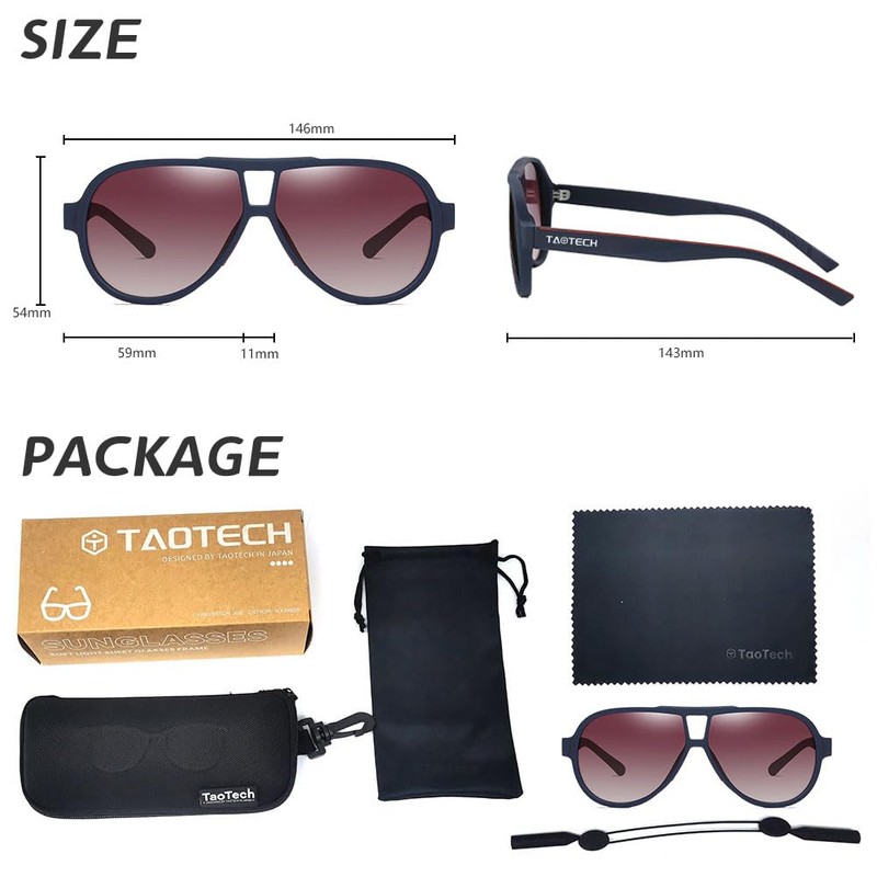 TaoTech Polarized Sunglasses, Retro Frame, Mat, UV400 Ultraviolet Rays, Reflected