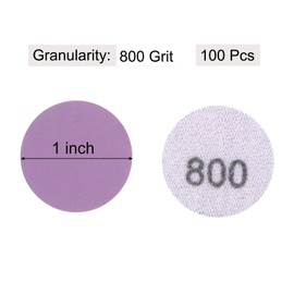 uxcell 100Pcs 1-Inch Purple Sanding Discs 800 Grits Hook and Loop Professional Aluminum Oxide Sand Paper Mini Size for Wood Metal Paint Finishing
