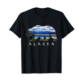 Alaskan Bear with Lake & Mountain Souvenir T-Shirt