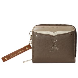 Mozu VS-0332 VS-0332 Wallet, External Pocket, Lightweight, Compact, Smaller, Coin Purse, Round Zipper, Synthetic Leather, Strap, Elk, Scandinavia, VASKA by Sylphy, brown (mocha)