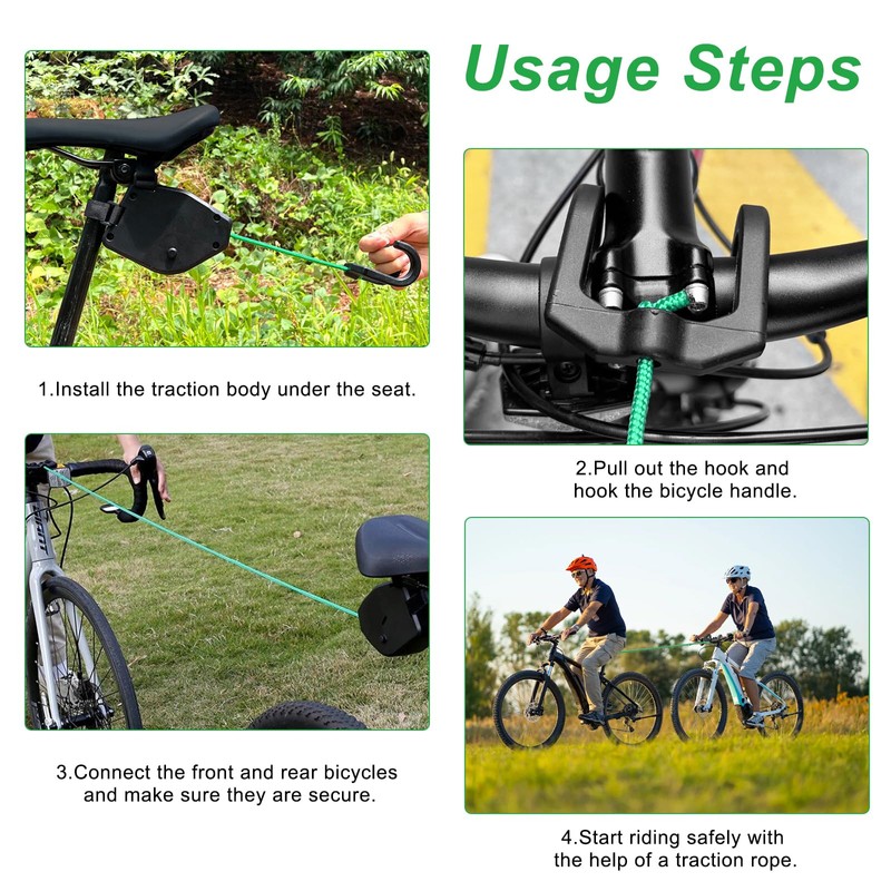 Chiluxendo Tow Rope Bicycle Children, 2.5 m Bicycle Tow Rope,