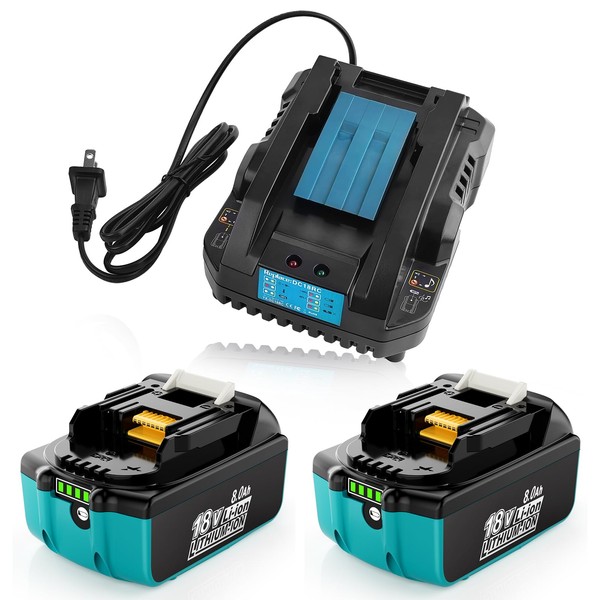 M2CSMK 2 Pack 8.0Ah Replacement for Makita 18V Battery and