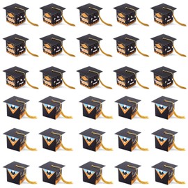 30pcs Graduation Cap Gift Boxes, Congrats Grad Gift Box with Tassels Delicate Grad Cap Boxes Tables Party Decorations for Graduation