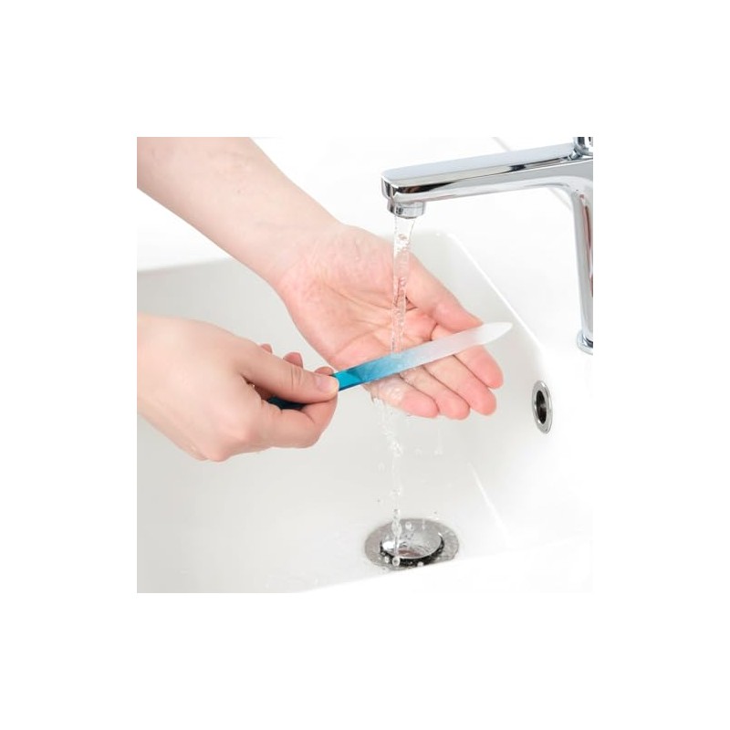 2 Pcs Mini Glass Nail File with Case, 2mm Thickness