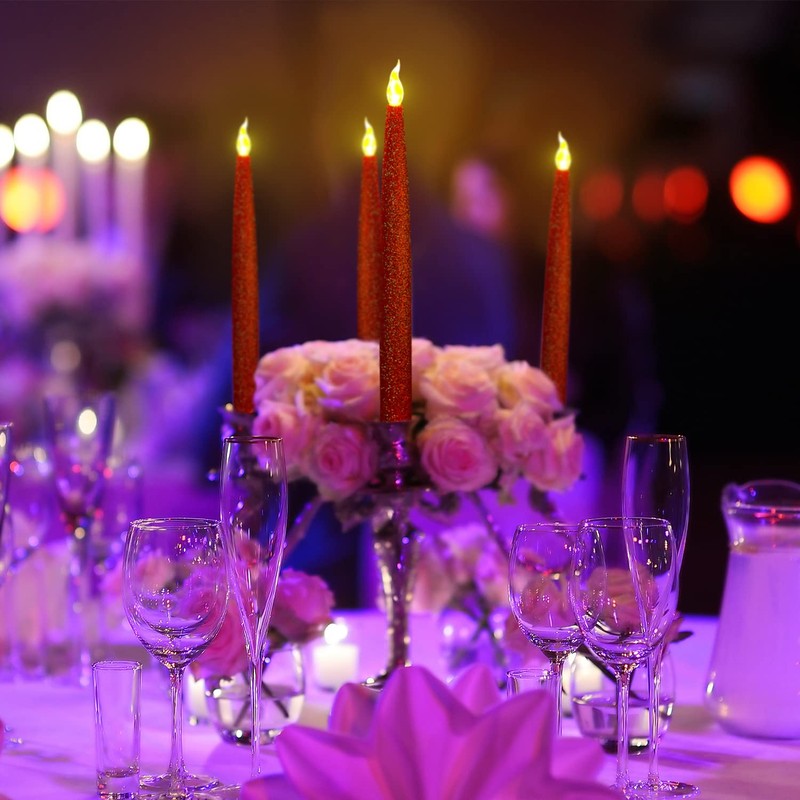 Furora LIGHTING Red LED Taper Candles, Window Candles, Candle Lights,