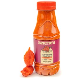 Bertie's Trinidad Scorpion Pepper Sauce (10 Oz/300ml) | Strong Flavour And Insane Heat