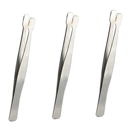 TEHAUX 3pcs Stainless Steel Stamp Tweezers Lightweight Precision Beak Clips for Makeup Eyelash Application Hair Removal Fine Craft Work Easy to Carry Tweezers