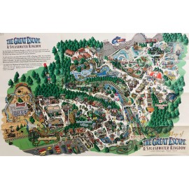 SIX FLAGS THE GREAT ESCAPE and SPLASHWATER KINGDOM Theme Park 1999 Souvenir Map