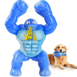 Furdog Dog Toys for Aggressive Chewers, Indestructible Chew Toys for Medium Large Breeds(20-80lb), Durable Squeaky Tough Dog Toy to Keep Them Busy (Bacon Flavor, Blue)