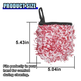 SKERJOVL 2PCS Microfibre Car Wash Mitts, Cyclone Soft Scratch Resistant Car Washing Gloves, Ultra Absorbent Plush Wheel Cleaner Mitts, Universal Machine Washable Car Detailing Wash Pad (Red)