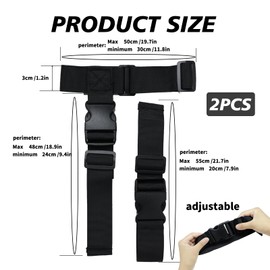 2pack Add A Bag Luggage Straps 1.5"W Adjustable Heavy Duty Luggage Connector T-Type Straps Add A Bag Luggage Clip Link for Your 3 Suitcase Belts Tie Together Travel Baggage Attachment Accessories