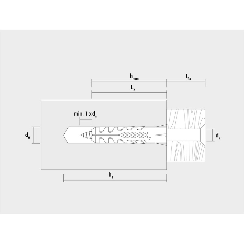 Apolo Mea Dübel F 8 mm Nylon Set of 100