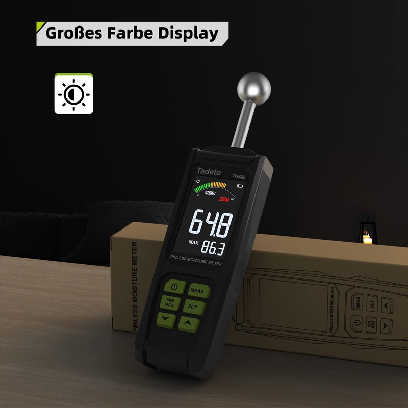 Moisture Meter, Tadeto Moisture Meter 20-40 mm Analysis Depth with