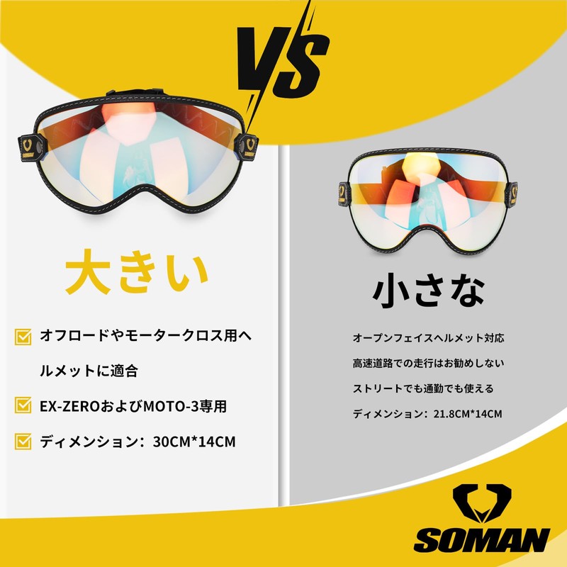 Soman EX ZERO Shield, Bubble Shield, Helmet Shield Goggles with