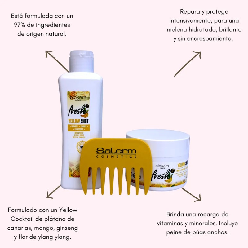 Shampoo Masc Biokera Fresh Yellow Shot Repara Protege Salerm