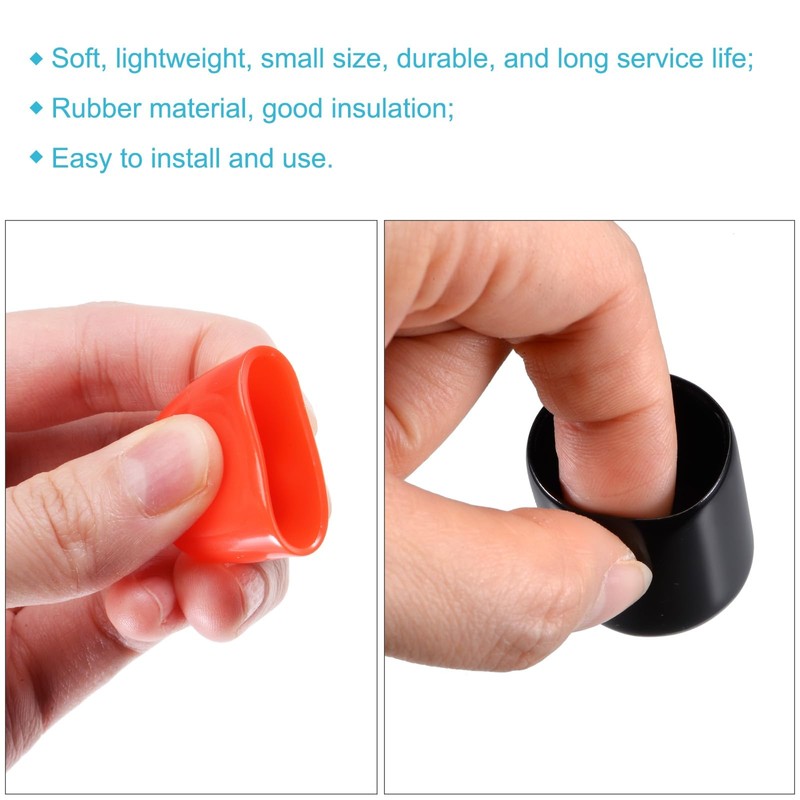 sourcing map 50pcs Round End Protective Caps Rubber Cover 1/8"