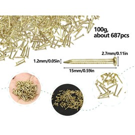 AOYEGIC 100 g nails, small mini nail for hanging pictures, round head picture nails, tiny artificial nails, wall nails, decorative nails, DIY handmade accessories, for picture frames, woodworking