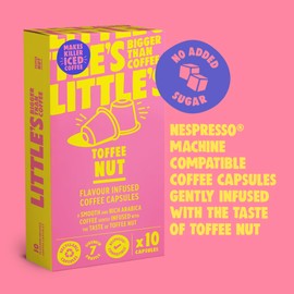 Little's Toffee Nut Coffee Capsules for Nespresso Coffee Machines (60 Coffee Pods) 100% Aluminium Capsules, Vegan Flavoured Coffee with No Added Sugar