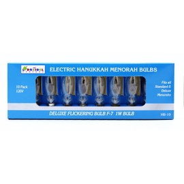 The Dreidel Company Flicker Flame Shaped Light Bulbs, E12 Replacement Bulbs, Dances with a Flickering Orange Glow, 1 Watt, 120 Volt (10-Pack)