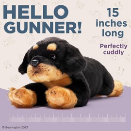 Bearington Collection Gunner The Rottweiler Stuffed Animal, 15 Inch Dog Stuffed Animal