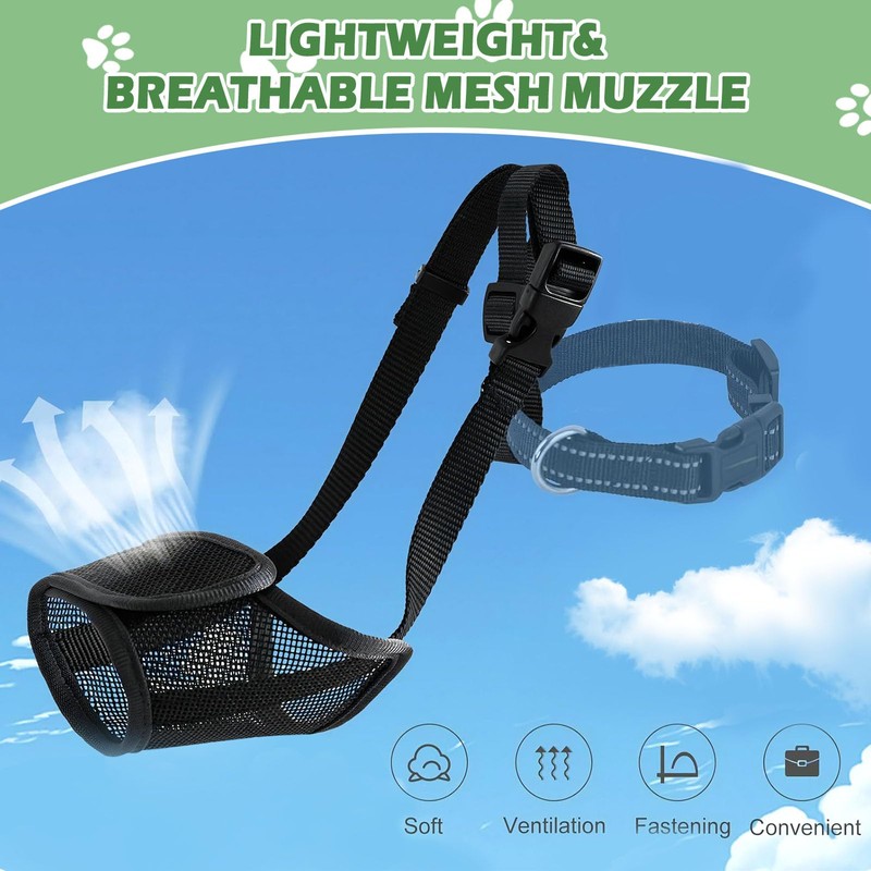 DOINEUFL Dog Muzzle, Lightweight & Breathable Mesh Muzzle for Small
