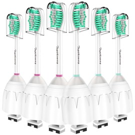 Toptheway Replacement Brush Heads Compatible with Sonicare E-Series Essence Xtreme Elite Advance and CleanCare Screw-On Toothbrush Handles 7022/66, 6 Pack